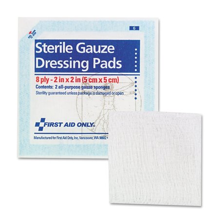 FIRST AID ONLY SmartCompliance Gauze Pads, 2 x 2, PK5 FAE-5000